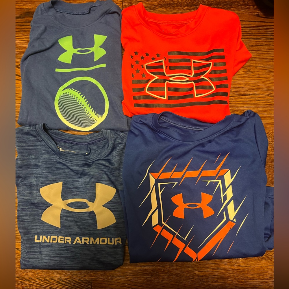 (4) Under Armour Toddler Size 4 T-Shirts